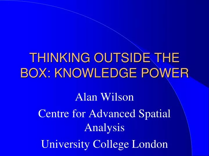 thinking outside the box knowledge power
