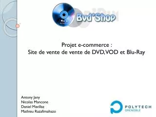 Projet e-commerce : Site de vente de vente de DVD, VOD et Blu -Ray