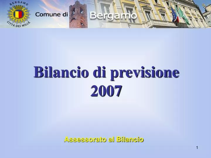 bilancio di previsione 2007