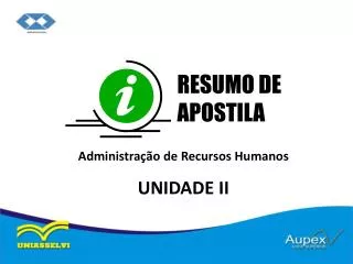 Administração de Recursos Humanos UNIDADE II