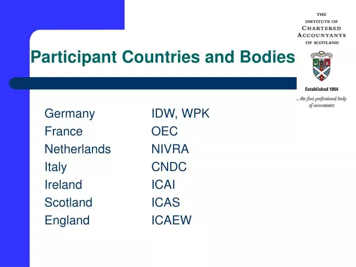participant countries and bodies