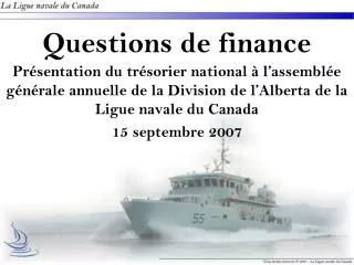 Questions de finance