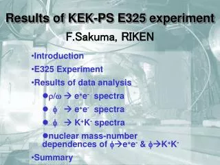 Results of KEK-PS E325 experiment