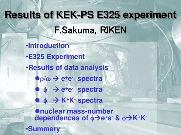 results of kek ps e325 experiment