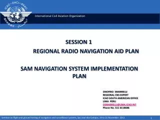 SESSION 1 REGIONAL RADIO NAVIGATION AID PLAN