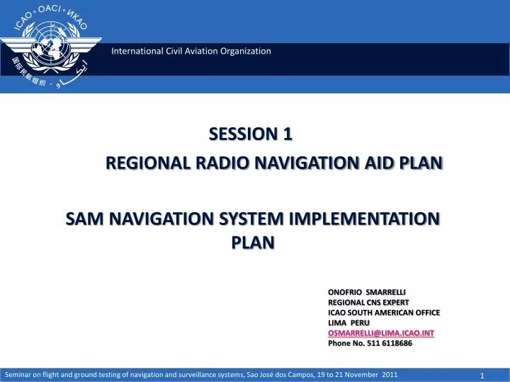 session 1 regional radio navigation aid plan