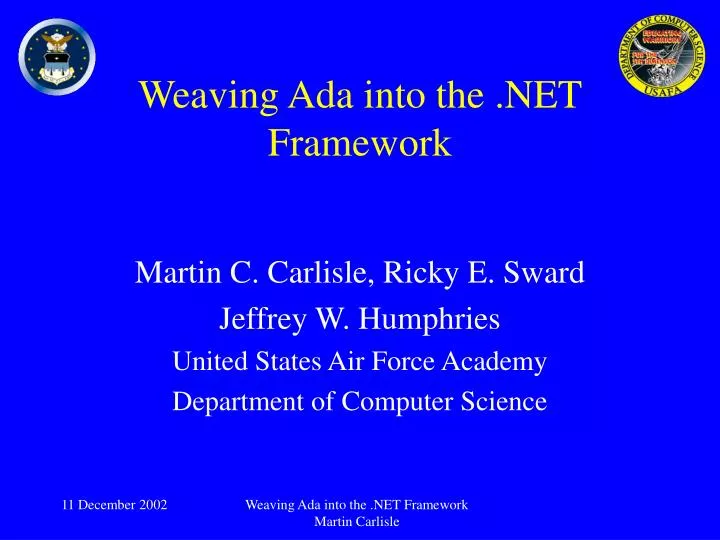 weaving ada into the net framework