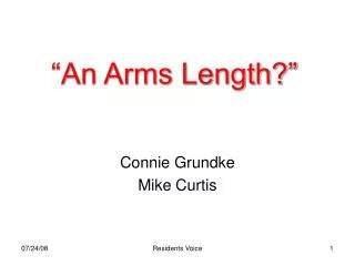 “An Arms Length?”