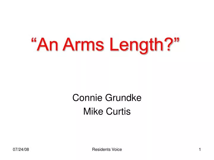 an arms length