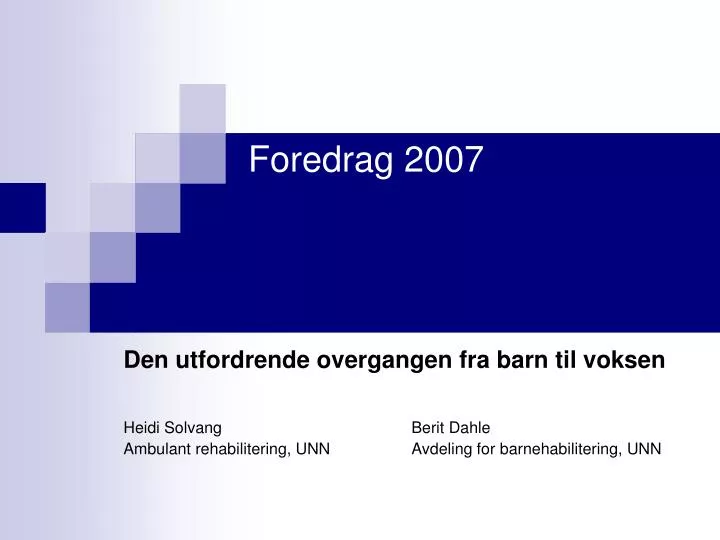 foredrag 2007