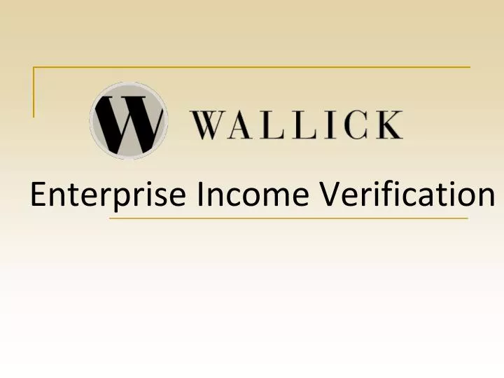 enterprise income verification