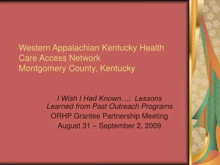 western appalachian kentucky health care access network montgomery county kentucky