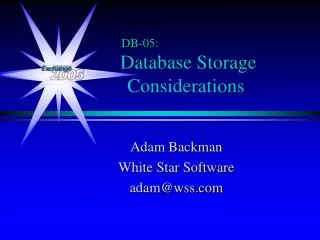 Database Storage Considerations