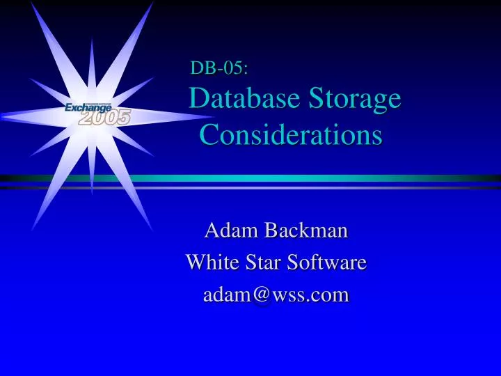 database storage considerations