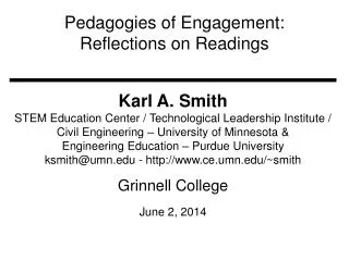 Pedagogies of Engagement: Reflections on Readings