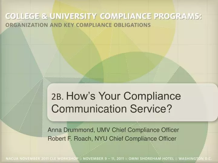 2b how s your compliance communication service