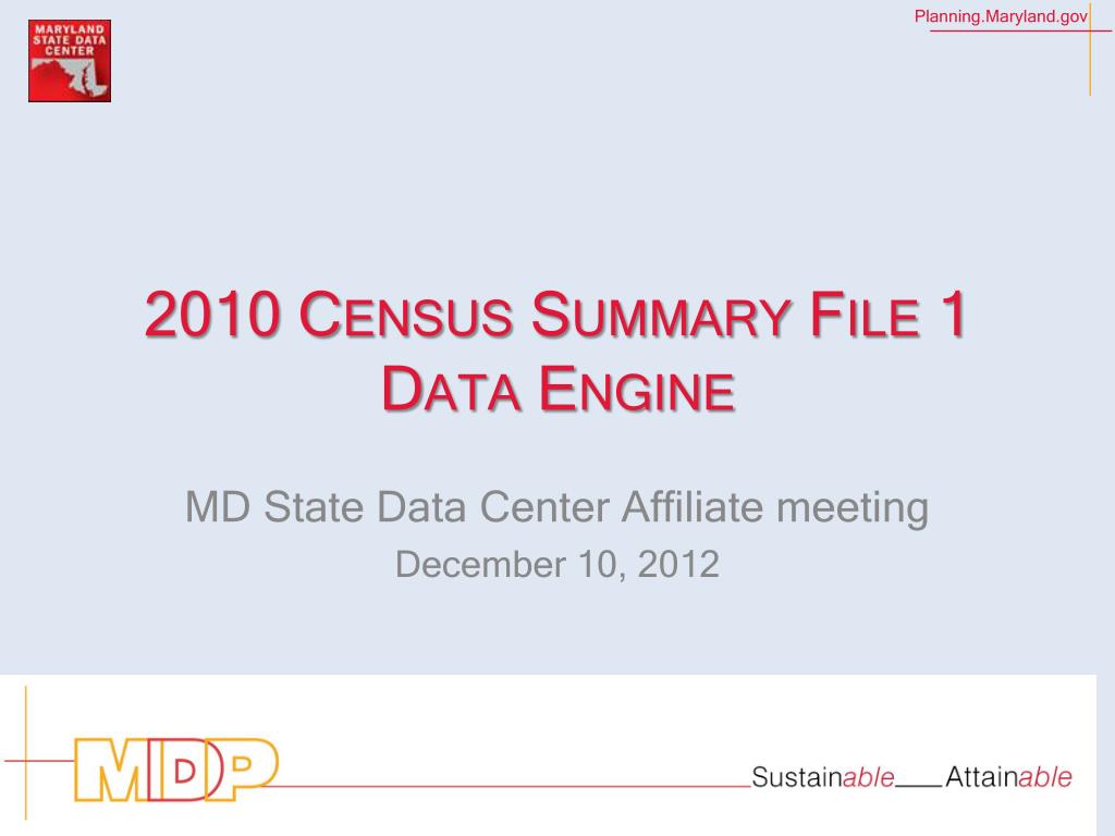 Census Sumlev PPT - 2010 Census Summary File 1 Data Engine PowerPoint Presentation ...