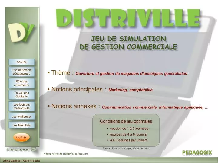 jeu de simulation de gestion commerciale