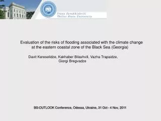 Evaluation of the risks of flooding associated with the climate change