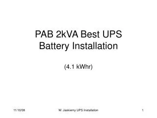 PAB 2kVA Best UPS Battery Installation (4.1 kWhr)