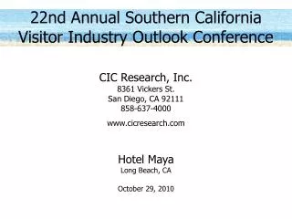 22nd Annual Southern California Visitor Industry Outlook Conference