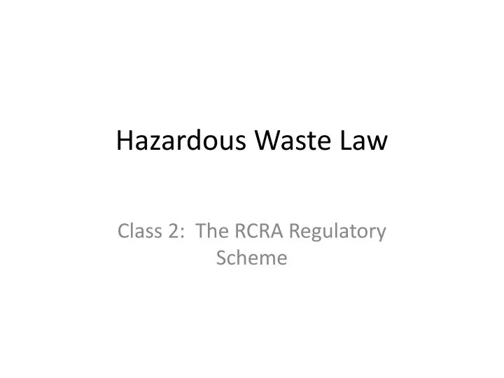 hazardous waste law