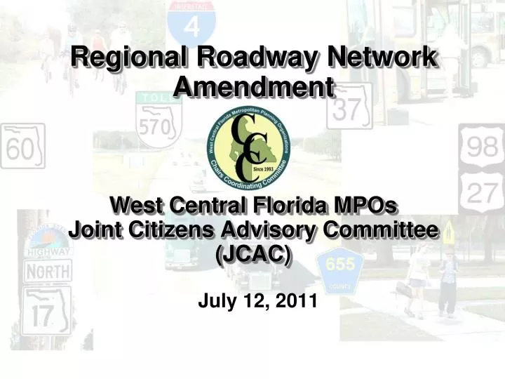 regional roadway network amendment west central florida mpos joint citizens advisory committee jcac