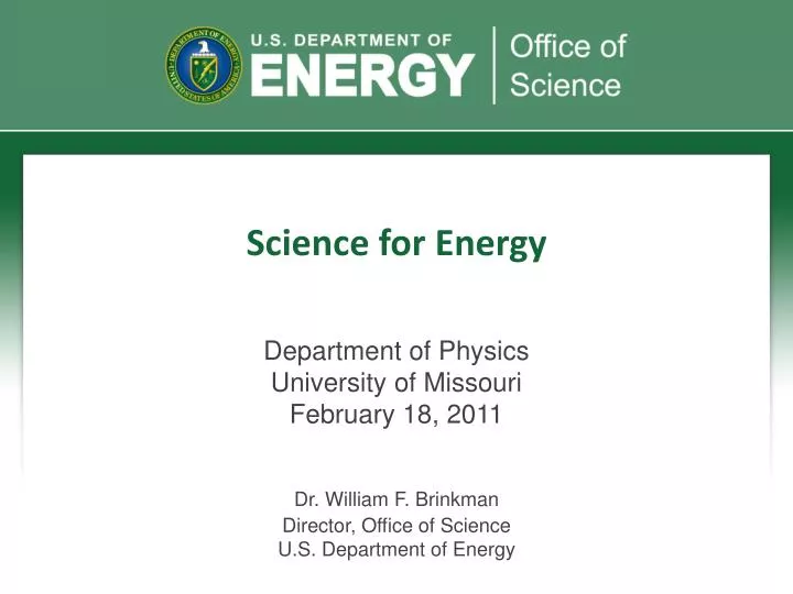science for energy