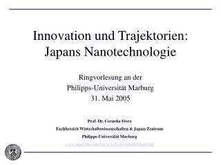 Innovation und Trajektorien: Japans Nanotechnologie