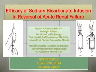 Efficacy of Sodium Bicarbonate Infusion in Reversal of Acute Renal Failure