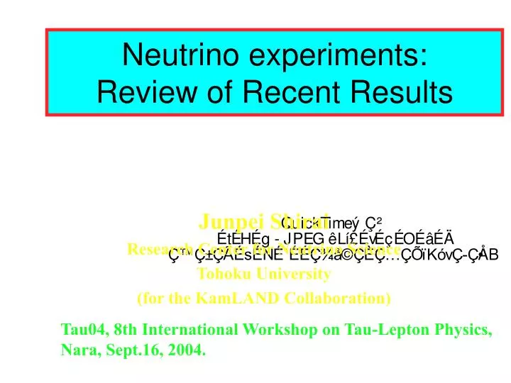 neutrino experiments review of recent results