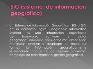 SIG (sistema de informacion geográfica)