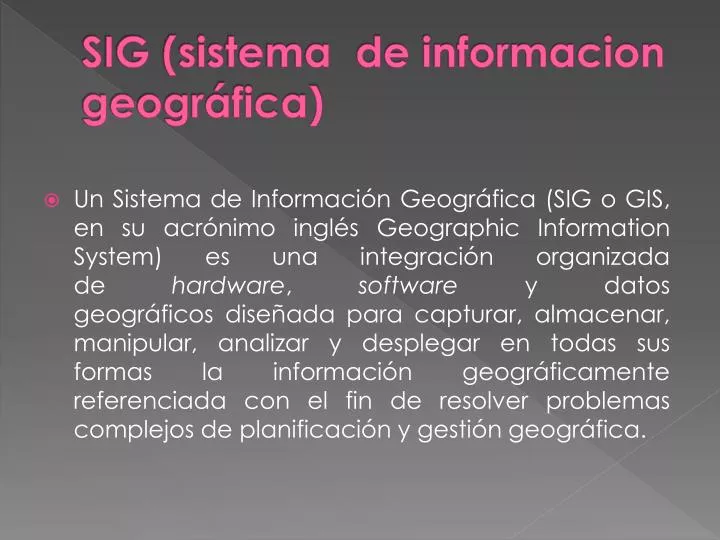 sig sistema de informacion geogr fica