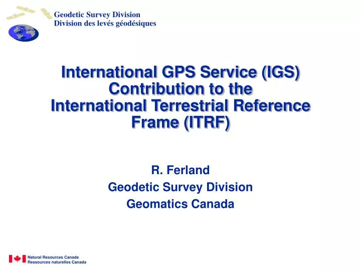 international gps service igs contribution to the international terrestrial reference frame itrf