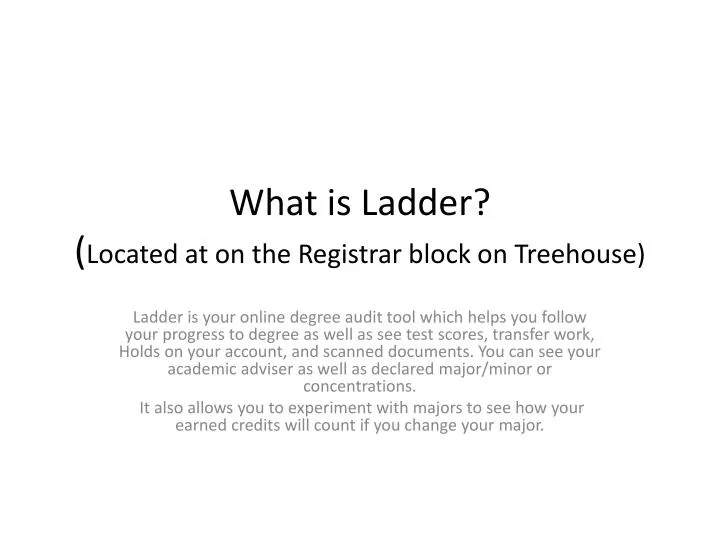 what is ladder located at on the registrar block on treehouse