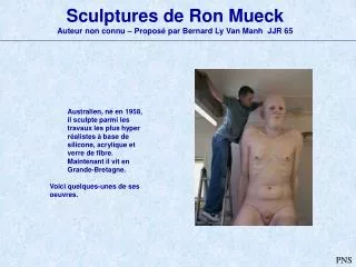 Sculptures de Ron Mueck Auteur non connu – Proposé par Bernard Ly Van Manh JJR 65