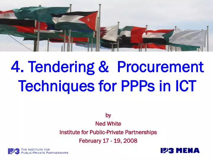 4 tendering procurement techniques for ppps in ict