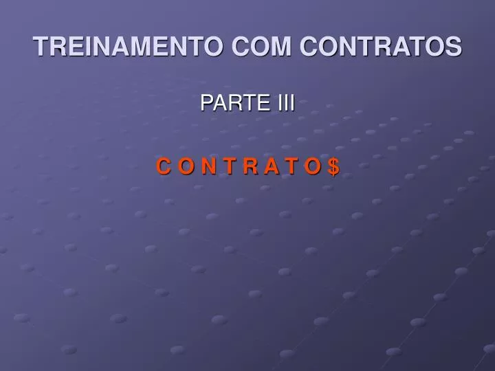 treinamento com contratos