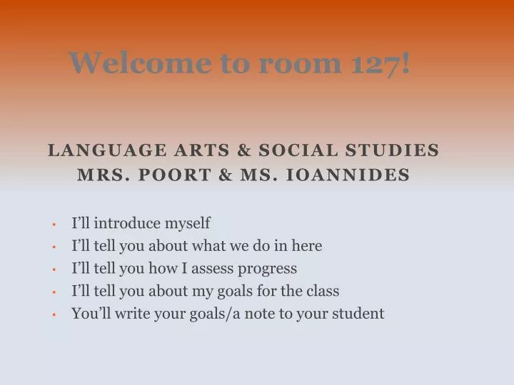 welcome to room 127