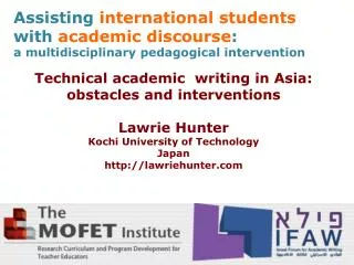 Assisting international students with academic discourse : 