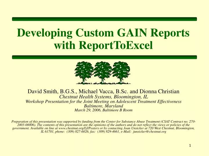 developing custom gain reports with reporttoexcel