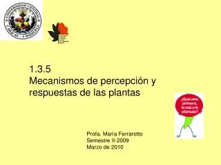 1.3.5 Mecanismos de percepción y respuestas de las plantas