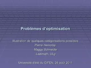probl mes d optimisation