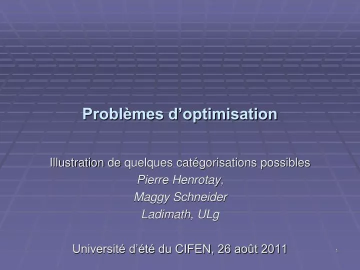 probl mes d optimisation