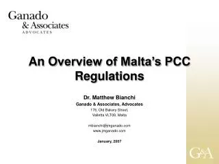 An O verview of Malta’s P CC Regulations