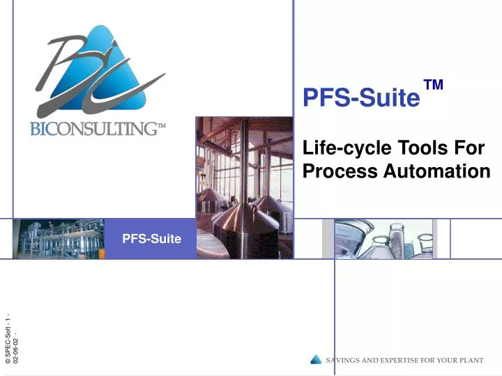 pfs suite life cycle tools for process automation