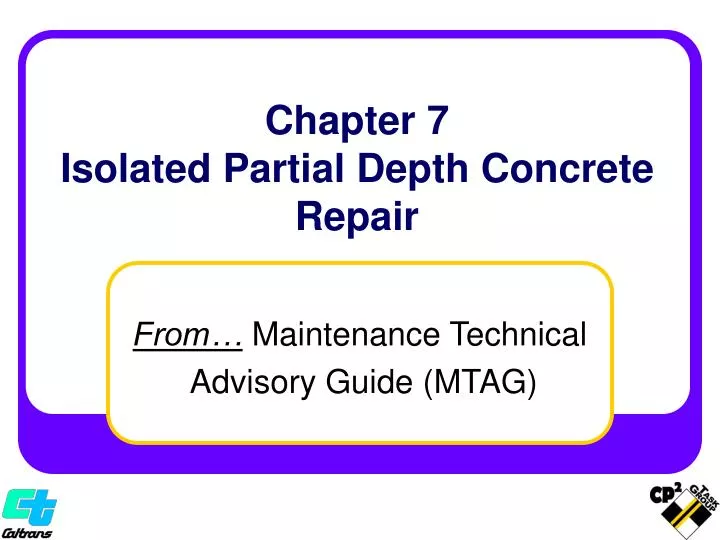 chapter 7 isolated partial depth concrete repair
