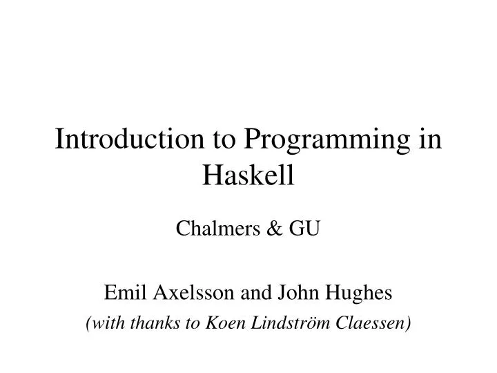 introduction to programming in haskell