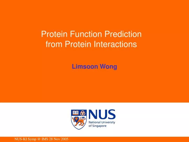 protein function prediction from protein interactions