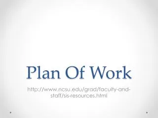 Plan Of Work